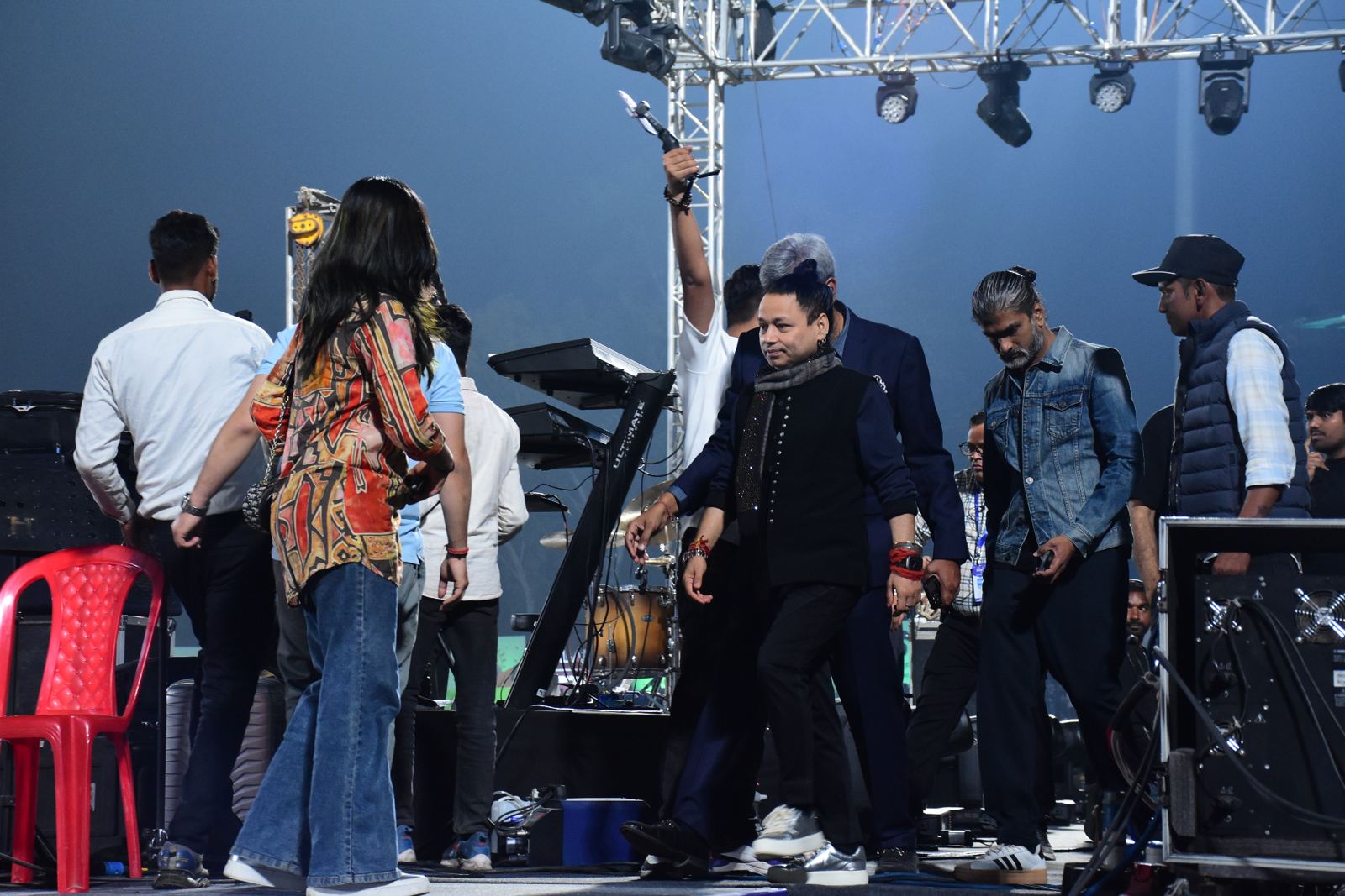 Kailash Kher on stage during the evening concert
